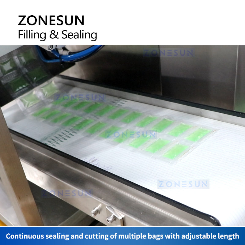 ZONESUN ZS-FS500Y-2 Macchina per sigillare il riempimento di sacchetti di pasta a doppia corsia completamente automatica a 4 lati