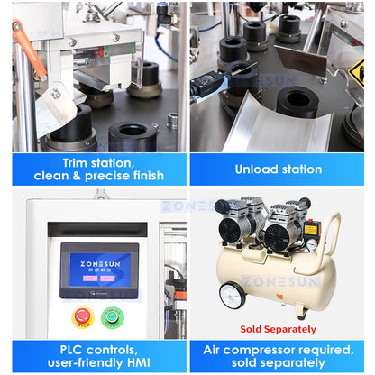 ZONESUN ZS-FS009U Automatic Soft Tube Paste Filling Ultrasonic Sealing Machine