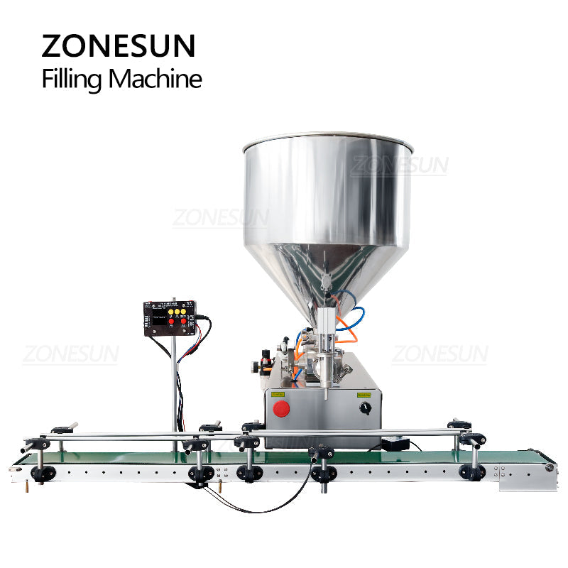 Zonesun ZS-DTGT1P Pneumatic Paste&Viscous Liquid Filling Machine with Conveyor