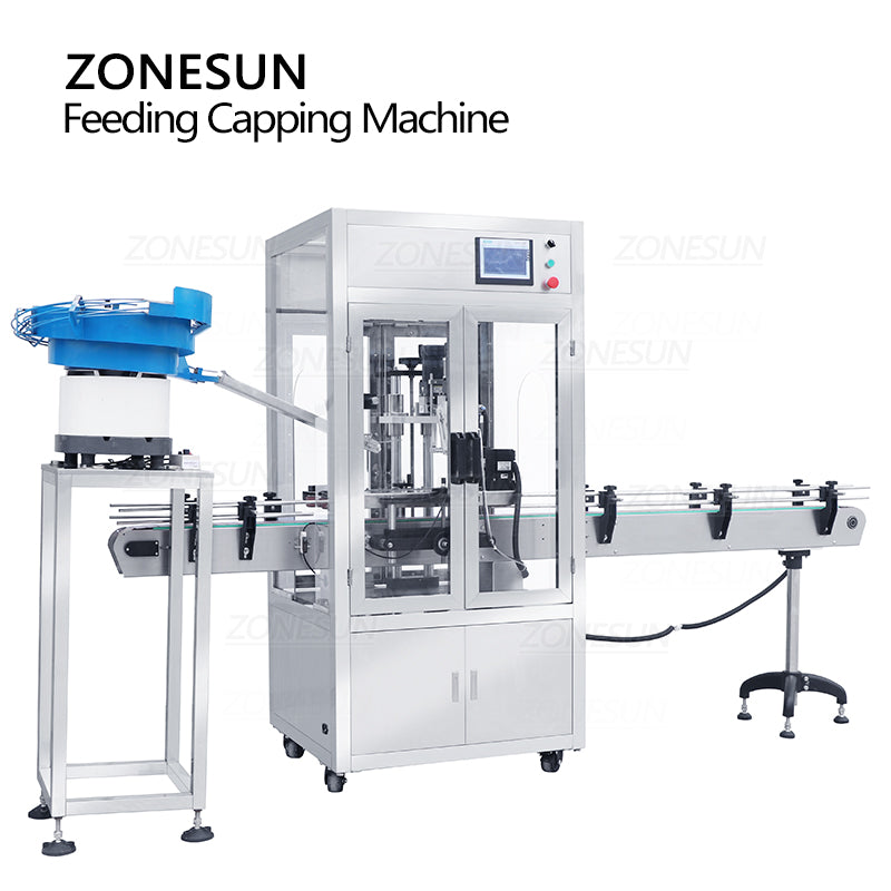 ZONESUN ZS-XG440DV Automatic Capping Machine With Cap Feeder and Dust Cover