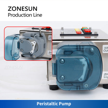 ZONESUN ZS-FAL90S Small Automatic Peristaltic/Magnetic Pump Liquid Filling Capping Machine