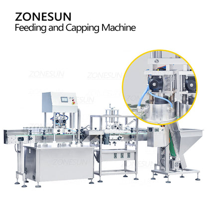 ZONESUN ZS-XGVS1 Automatic Vacuum Capping Machine With Cap Feeder