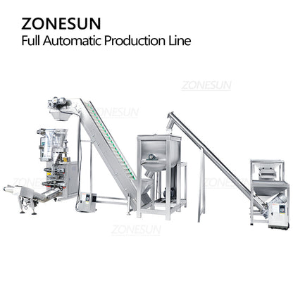 Línea de producción automática de sellado, llenado y alimentación de mezcla de polvo ZONESUN ZS-FAL180X6