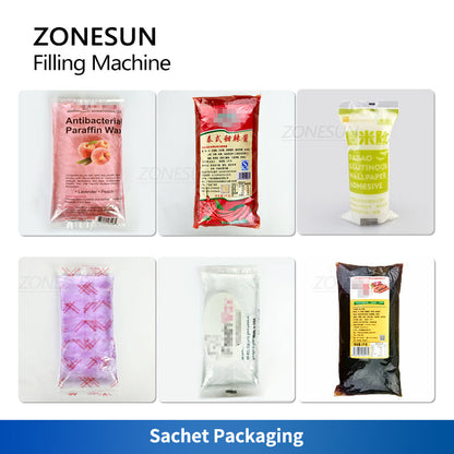 ZONESUN ZS-420GSY Macchina sigillatrice riempitrice automatica per pasta con serbatoio e pompa di alimentazione