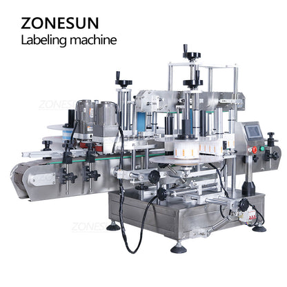 ZONESUN ZS-TB300M Automatic Single / Double Side Square Bottle Labeling Machine