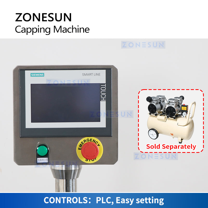 ZONESUN ZS-XG440T Servo Motor  Capping Machine with Cap Elevator