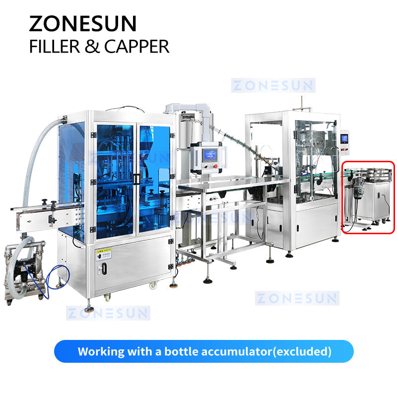 ZONESUN ZS-FAL180B2 Automatic Pilfer Proof Piston Pump Liquid Filling Capping Production Line