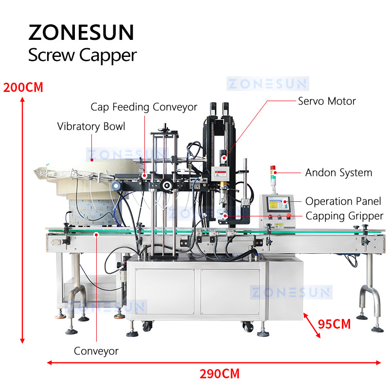 Máquina taponadora de botellas con bomba de gatillo automático ZONESUN ZS-XG445 con alimentador vibratorio de tapa