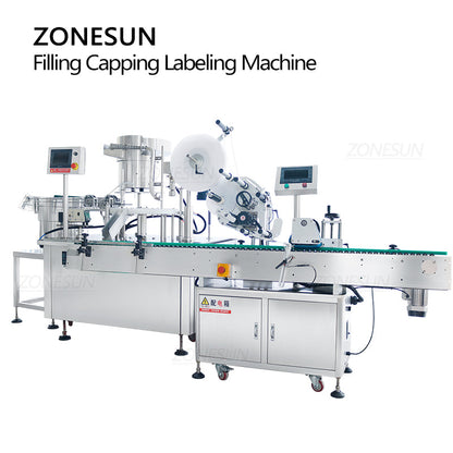 ZONESUN ZS-FAL180Z3 Full-automatic Peristaltic Pump Liquid Filling Capping Labeling Production Line