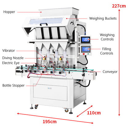 Riempitrice automatica per pesatura di particelle ZONESUN ZS-GW5 