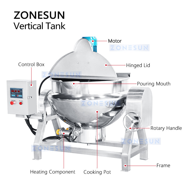 Cocina Industrial ZONESUN ZS-CG200L con Batidora y Calentador 