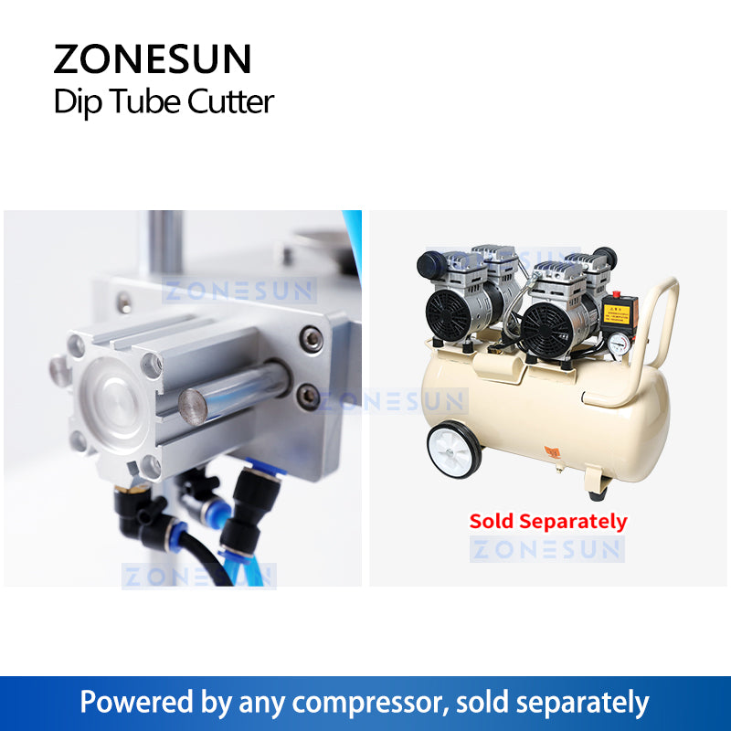 ZONESUN ZS-JG300 Pneumatic Spray Perfume Bottle Cap Dip Tube Cutting Machine