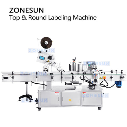 ZONESUN ZS-TB822P Automatic Top & Round Bottle Labeling Machine