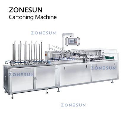 Máquina envasadora y selladora de cajas automática horizontal ZONESUN ZS-BP130D 