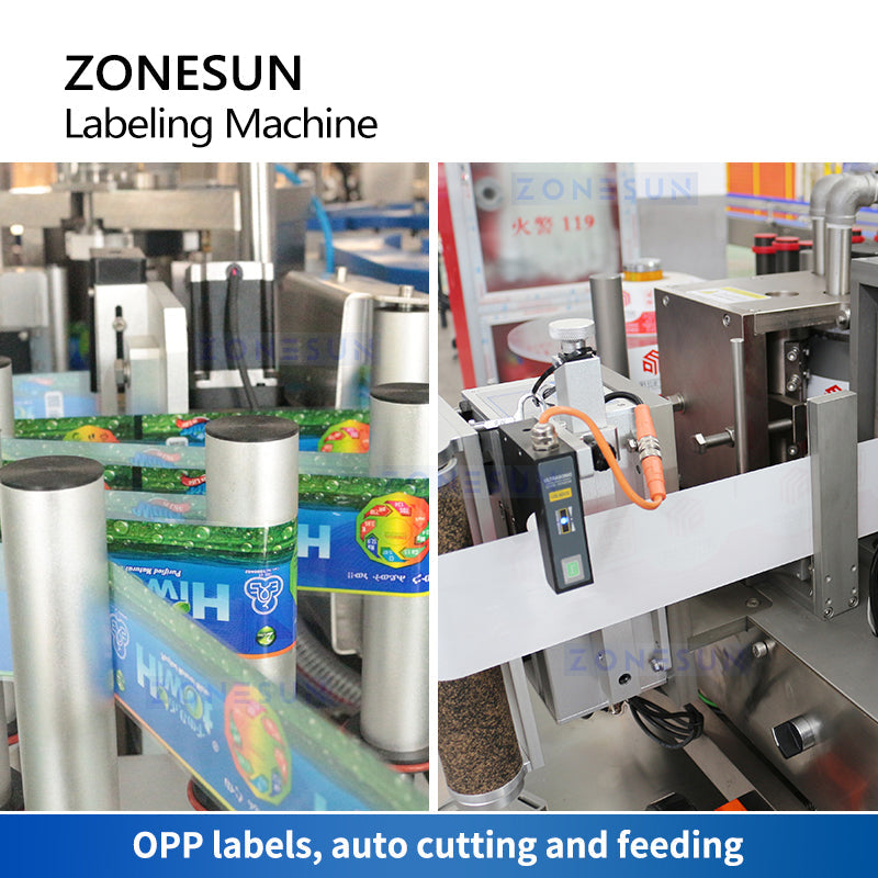 ZONESUN ZS-GTB12 Automatic Hot Melt Glue Round Bottle Labeling Machine