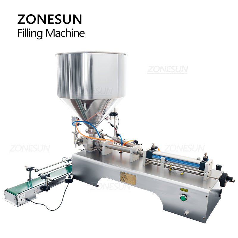 Zonesun ZS-DTGT1P Pneumatic Paste&Viscous Liquid Filling Machine with Conveyor