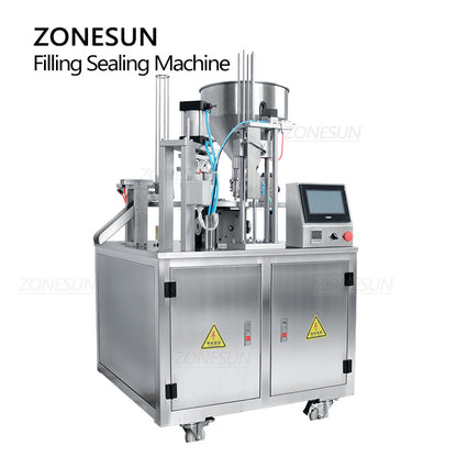 ZONESUN ZS-FS100 Automatic Rotary Paste Filling Cup Sealing Machine