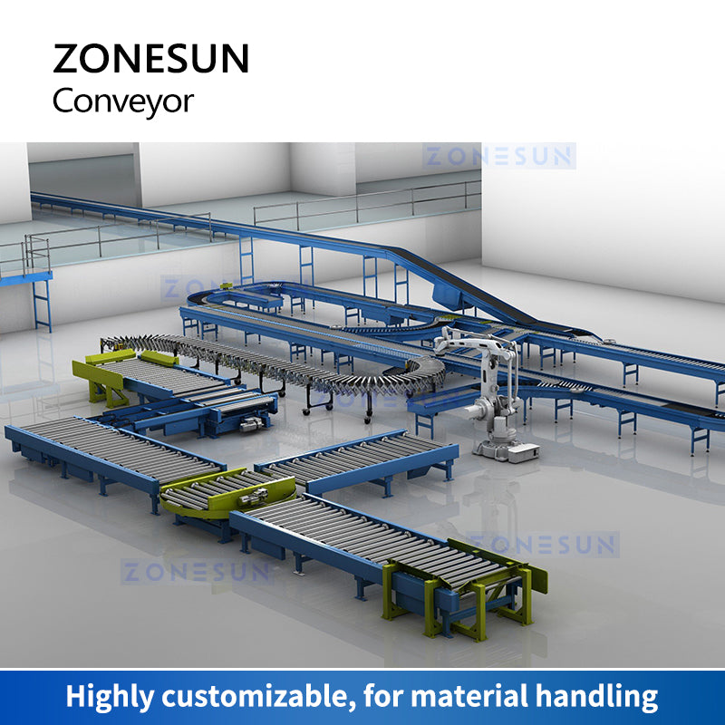 ZONESUN ZS-FCR600 Rubber Covered Flexible Extendable Roller Conveyor V Belt