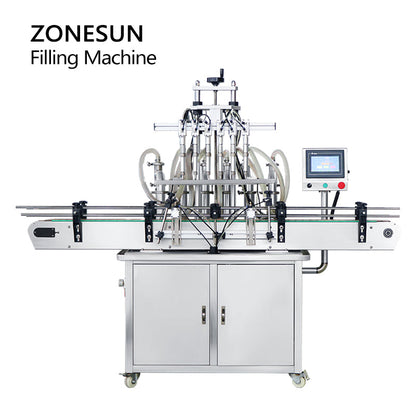 ZONESUN ZS-YT6T-6V Automatic Piston Pump Liquid Filling Machine With MIxing Tank