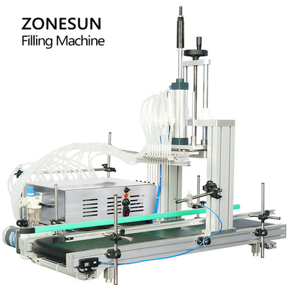 ZONESUN ZS-DTPP10D 10 Diving Nozzles Peristaltic Pump Liquid Filling Machine