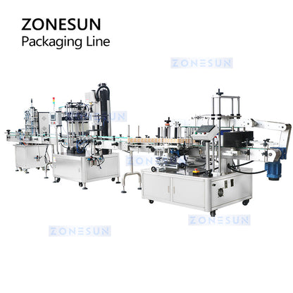 ZONESUN ZS-MPCL1 Linea di produzione di etichettatura di tappatura di riempimento di liquidi con pompa magnetica per bottiglia con grilletto automatico 