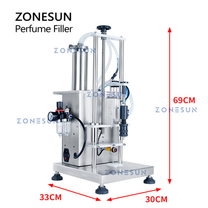 ZONESUN ZS-YTZL500S Riempitrice pneumatica per bottiglie Enolmatic Riempitrice liquida per profumo a ugello singolo 