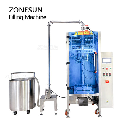 ZONESUN ZS-420GSY Macchina sigillatrice riempitrice automatica per pasta con serbatoio e pompa di alimentazione