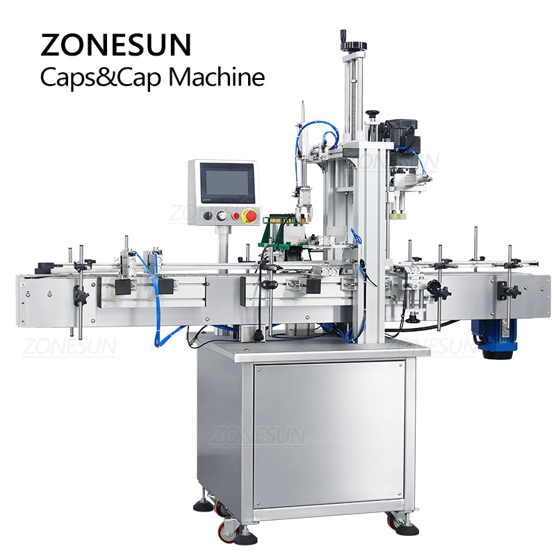 Tappatrice automatica ZONESUN ZS-XG16E con alimentatore per tappi vibranti personalizzabile 