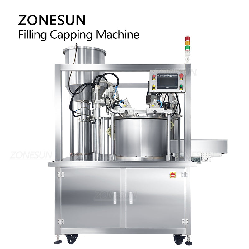 Tappatrice riempitrice per alimentazione servo Doypack ZONESUN ZS-YTZL2 con trasportatore 