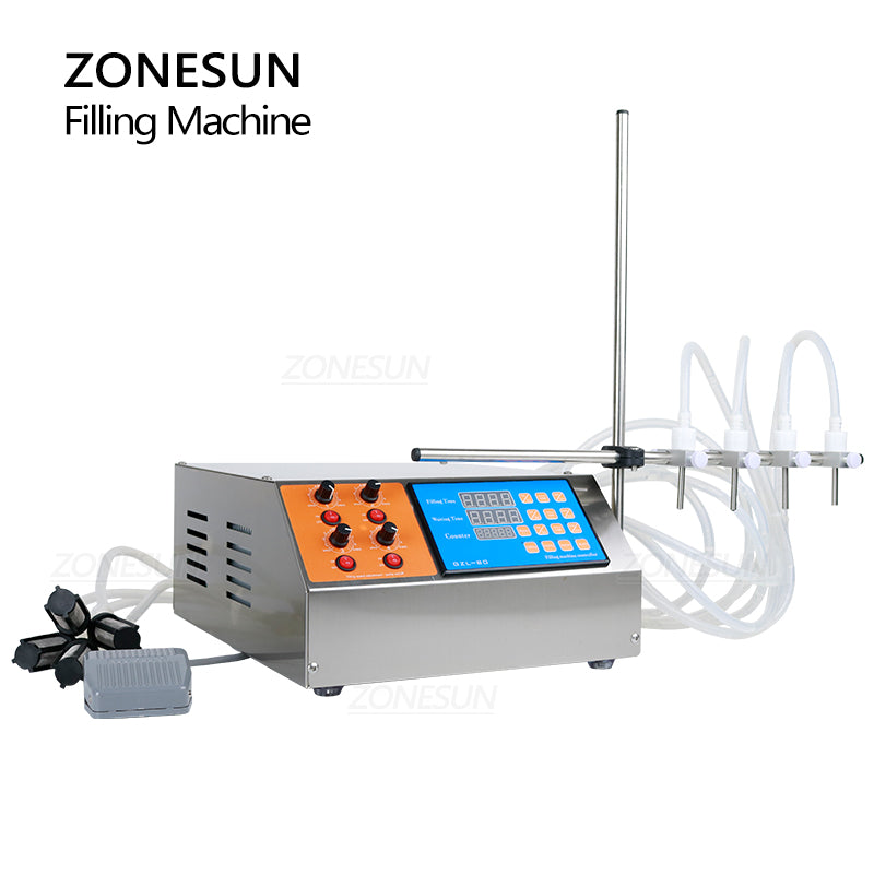 ZONESUN ZS-YTPP4T Semi-automatic 4 Nozzles Peristaltic Pump Liquid Filling Machine