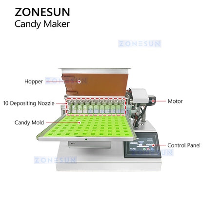 ZONESUN ZS-FM7C Semi-automatic Candy Chocolate Making Machine