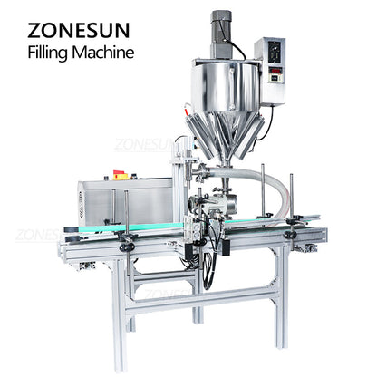 ZONESUN ZS-DTGT900M Automatic Rotor Pump Paste Liquid Filling Machine With Mixer Heater