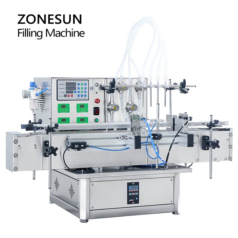 ZONESUN ZS-DTMP4Y Tabletop Automatic 4 Heads Magnetic Pump Liquid Filling Machine