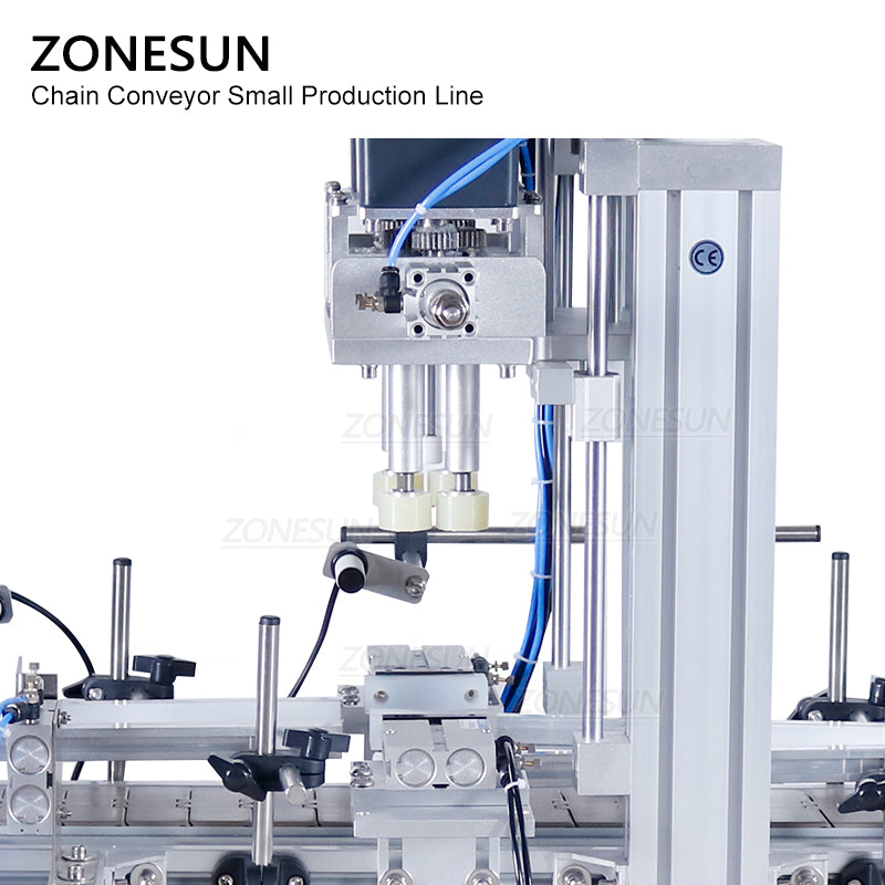 ZONESUN Small Automatic Pneumatic Filling Capping And Flat Labeling  Production Line