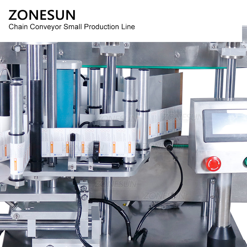 Línea de producción de etiquetado plano y llenado neumático automático pequeño de ZONESUN