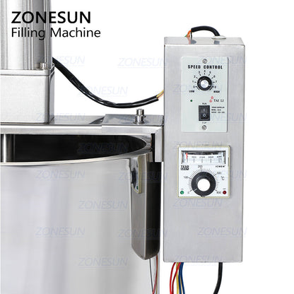 ZONESUN Riempitrice per marmellata e salsa a 2 teste con miscelatore e riscaldatore con funzione resistente al calore