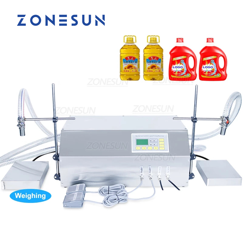 ZONESUN ZS-DP432W 2 boquillas bomba de diafragma de flujo grande máquina de llenado de pesaje de líquidos