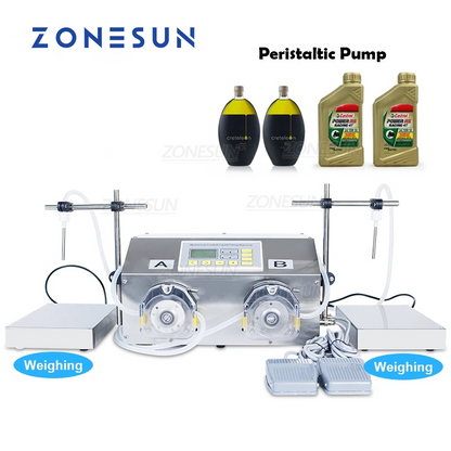 Máquina llenadora de pesaje de líquidos con bomba peristáltica ZONESUN ZS-PP532W 30-6000ml