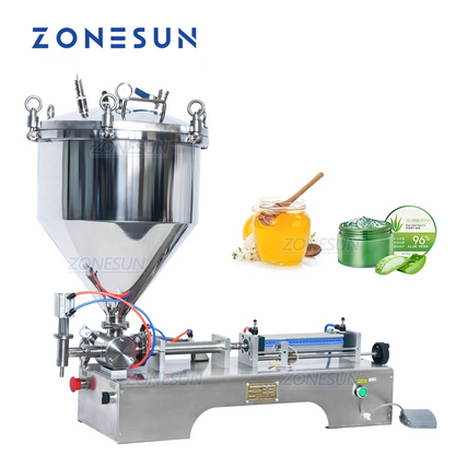 Máquina llenadora de pasta presurizada ZONESUN ZS-GTP1 con tolva