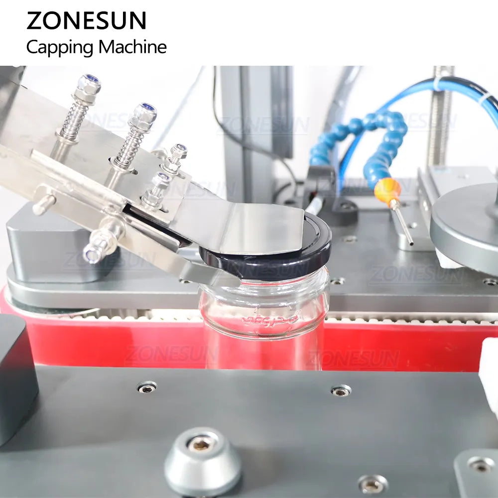 ZONESUN ZS-XG05 Automatic Servo Motor Round Jam Capping Machine with Cap Elevator