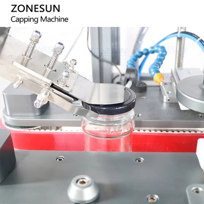 ZONESUN ZS-XG05 Automatic Servo Motor Round Jam Capping Machine with Cap Elevator