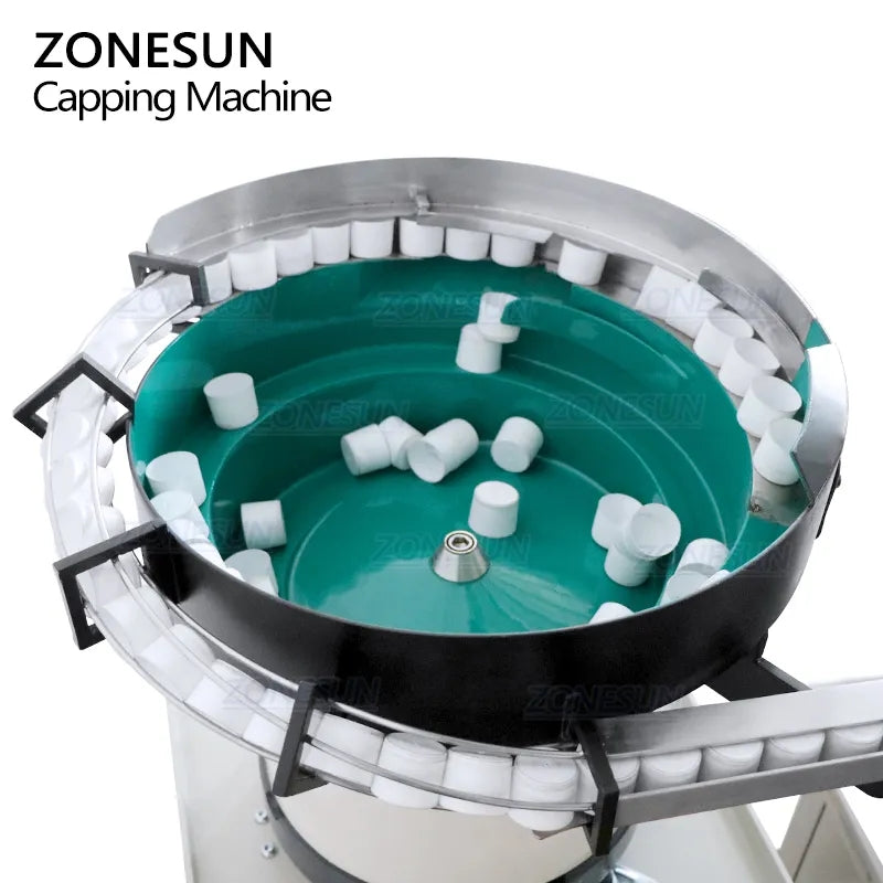 ZONESUN ZS-XG440G Automatic Bottle Cap Pressing Machine With Cap Feeder