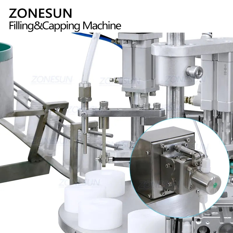 ZONESUN ZS-AFC16 Automatic Ceramic Pump Liquid Tube Filling Capping Machine