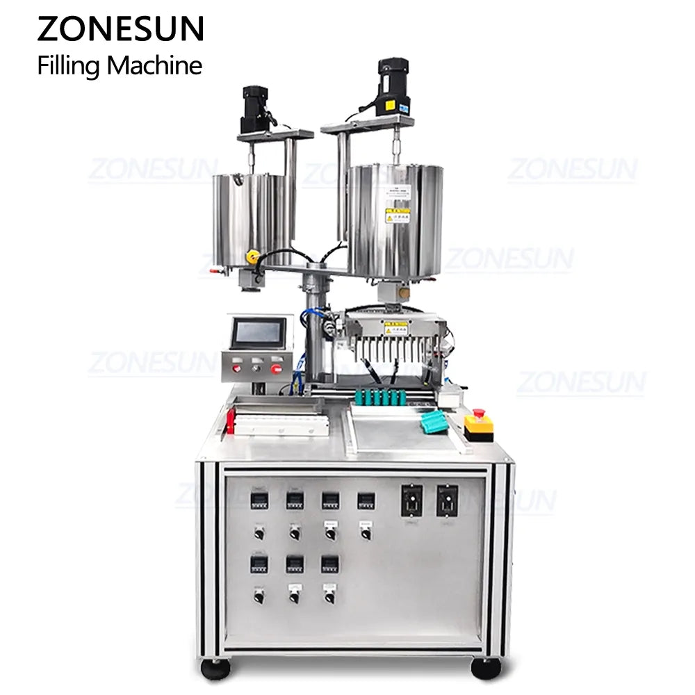 ZONESUN ZS-GTL12 Automatic Piston Pump Liquid Paste Heating Mixing Filling Machine