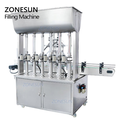 ZONESUN ZS-YT6T-6P Pneumatic Paste/Viscous Liquid Piston Pump Filling Machine