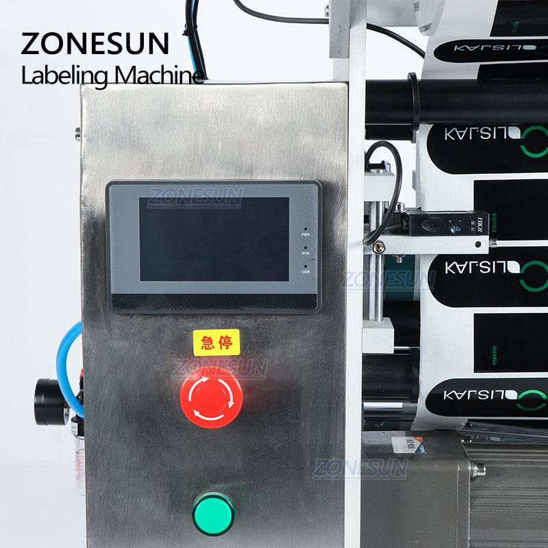 Máquina etiquetadora de botellas redondas semiautomática ZONESUN ZS-TB100SW 