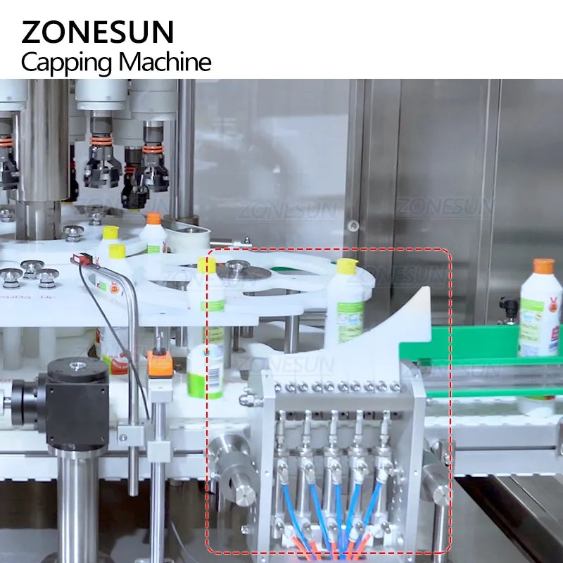 ZONESUN ZS-XG440Q Automatic 8 Heads High Speed Rotary Capping Machine With Vibrator