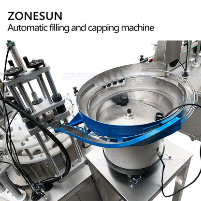 ZONESUN-máquina eléctrica de llenado y tapado de líquidos, 4 boquillas, línea de producción, bomba de cilindro 