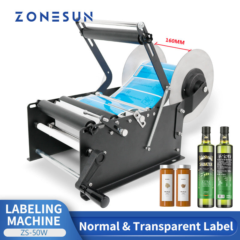 ZONESUN ZS-50W Manual Round Bottle Labeling Machine