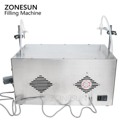 ZONESUN 2 Nozzles Peristaltic Pump Liquid Filling Machine Juice Packing Machine using in cosmetic products